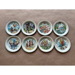 Vintage Metal Bar Coasters 1950's